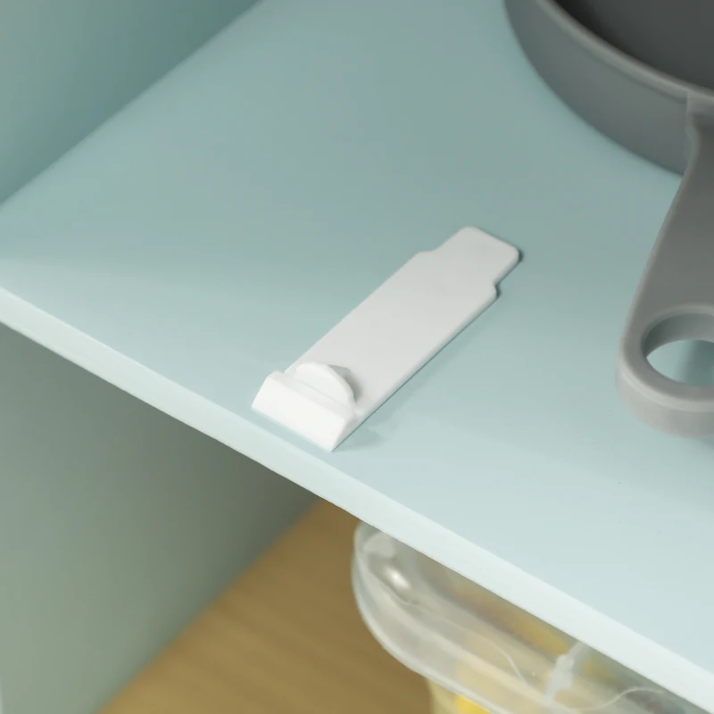 Qaba Pretend Play Kitchen, Kids Kitchen Playset with Stove Microwave Oven, Turning Knobs, Cooking Accessories