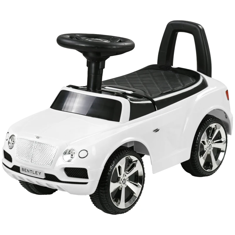 Qaba Bentley Bentayga Licensed Baby Car Foot To Floor with Horn Music, Under-Seat Storage, for 18-36 Months, White