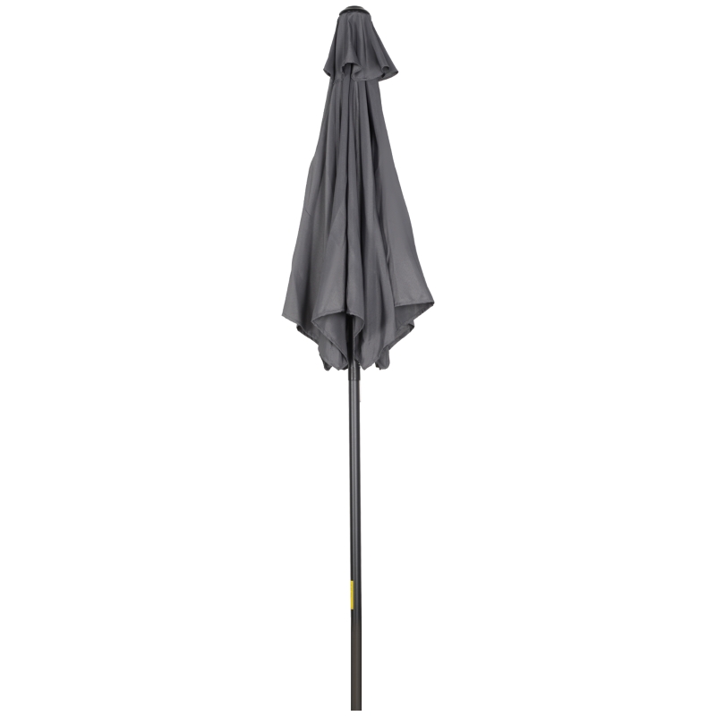 Outsunny 6.6FT Patio Umbrella, Outdoor Parasol with 6 Solid Ribs, Dark Grey