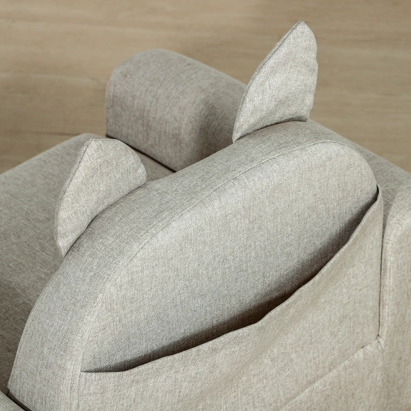 Qaba Kids Sofa Chair Seat with Kitten Ear Backrest, Grey