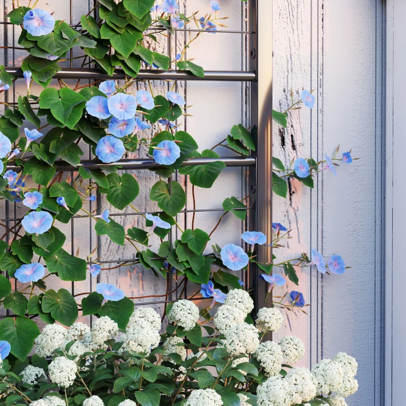 Outsunny Outdoor Planter Box Galvanized Raised Garden Bed with Trellis for Climbing Vines, 35.4" x 15.7" x 47.2", Black