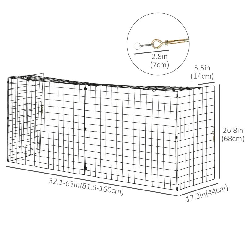 HOMCOM Fireplace Screen, Extendable Fire Spark Guard Cover with Metal Mesh for Living Room Home Decor, Black