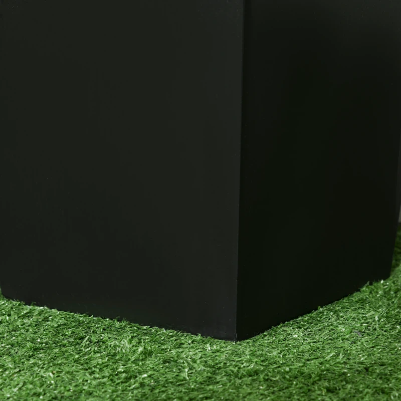 Outsunny Set of 2 Tall Planters with Drainage Holes, 22" / 18" Outdoor Flower Pots for Patio, Yard, Garden, Black