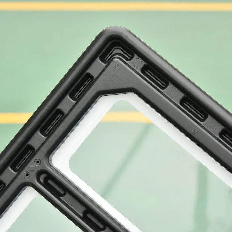 Soozier Portable Basketball Hoop System Stand with Backboard, Wheels, Height Adjustable 8FT-10FT for Outdoor Use, Black