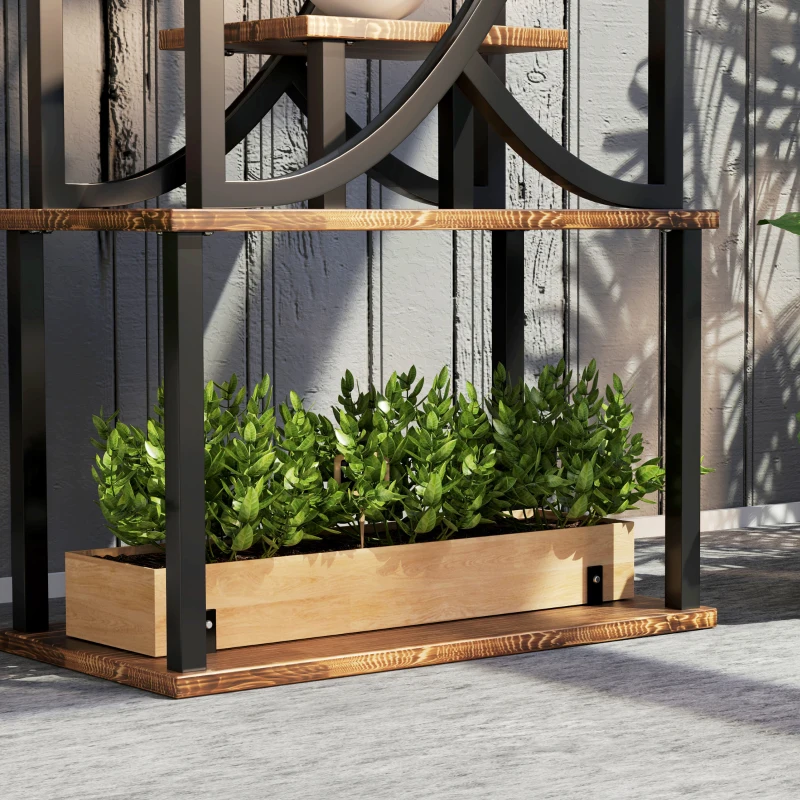Outsunny Plant Stand Indoor, 8 Tier 62" S-Shaped Plant Shelf, Corner Plant Rack for Multiple Plants, Carbonised Finish