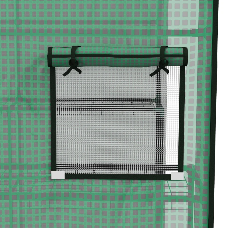 Outsunny Set of 2 Model 01-0472 Walk-in Greenhouse Cover Replacements, 55" x 56.25" x 74.75" Reinforced Anti-Tear PE Hot House Covers, Green & White