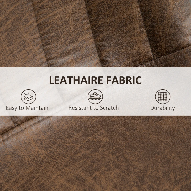 HOMCOM Adjustable Bar Stools Set of 2, Leathaire Swivel Barstools with Back and Footrest, Upholstered Bar Chairs for Kitchen, Dining Room, Home Pub, Brown