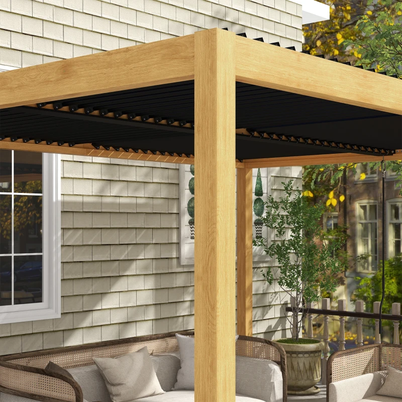 Outsunny Aluminum Louvered Pergola with Adjustable Roof, 10' x 13' Hardtop Gazebo for Patio, Deck, Garden, Yard, Beach