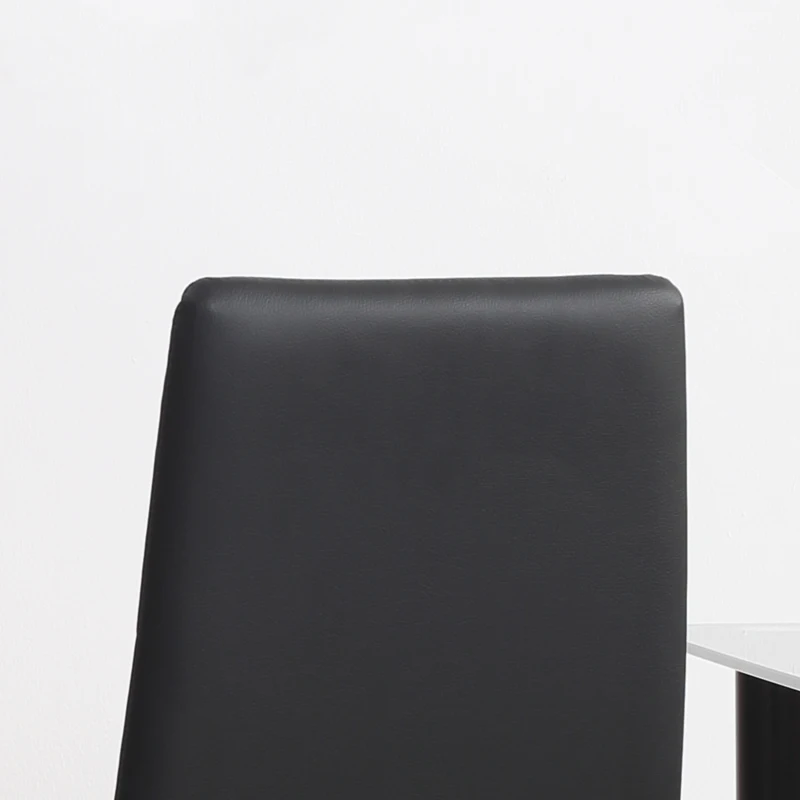 HOMCOM Dining Chairs Set of 4, Modern Accent Chair with High Back, Upholstery Faux Leather and Steel Legs for Living Room, Kitchen, Black