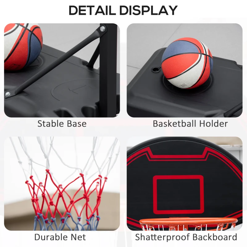 Soozier Portable Kids Basketball Hoop with Wheels