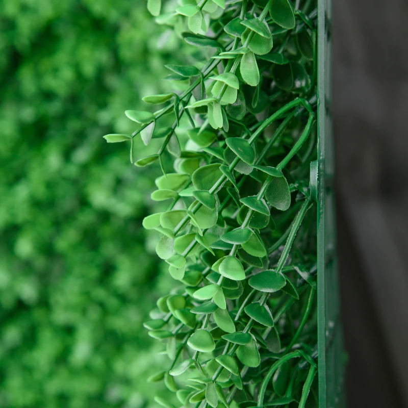 Outsunny 12PCs Grass Wall Panels, 20" x 20" Artificial Grass Wall Decor, Greenery Backdrop Panels Wall for Outdoor, Indoor, Garden, Fence, Backyard, Emerald Green