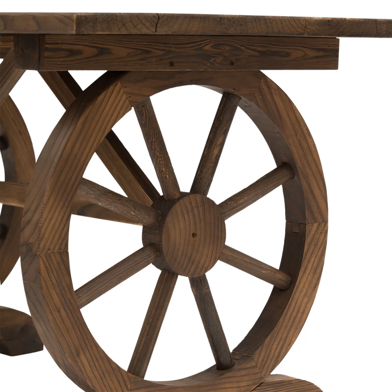 Outsunny Outdoor Garden Coffee Table Patio Display Desk Natural Fir Wood Water-Resistant