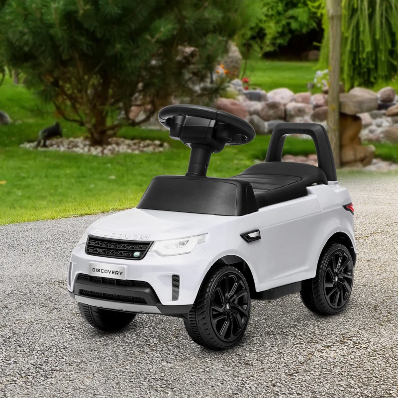 Qaba 2 in 1 Land Rover Licensed 6V Ride on Car Sliding Car Battery Powered Electric Car w/ Headlights Music Horn, White