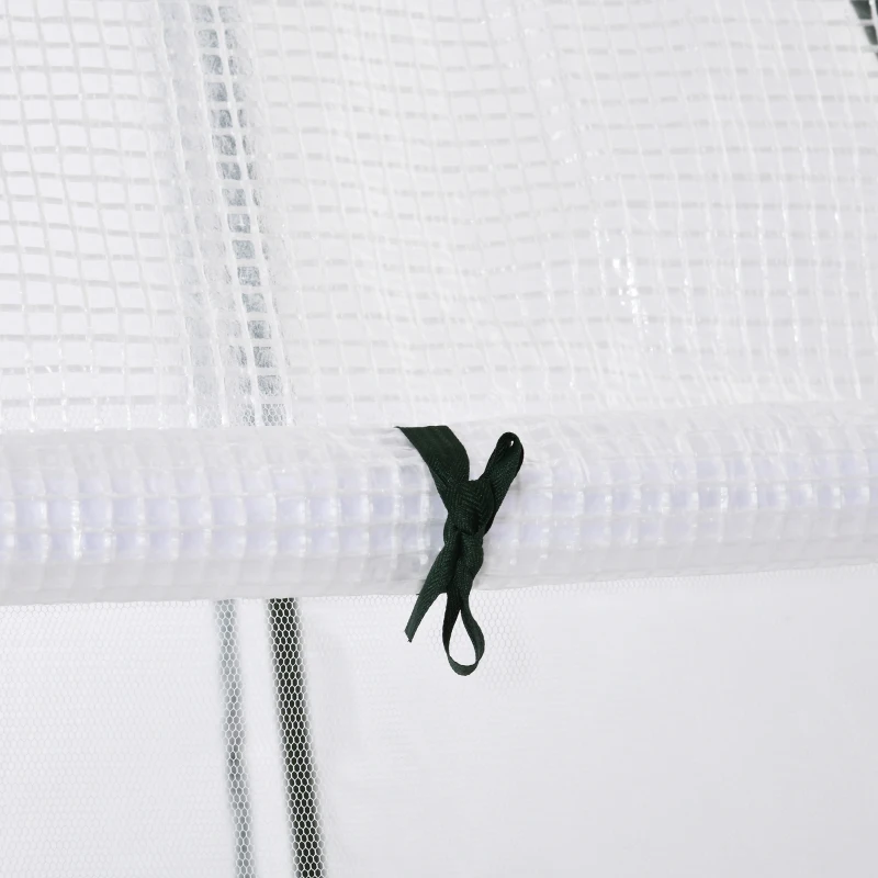 Outsunny 63" x 54" x 71" Greenhouse Portable Hot House for Plants with Zipper Door and Mesh Window for Outdoor, Garden, Patio, White