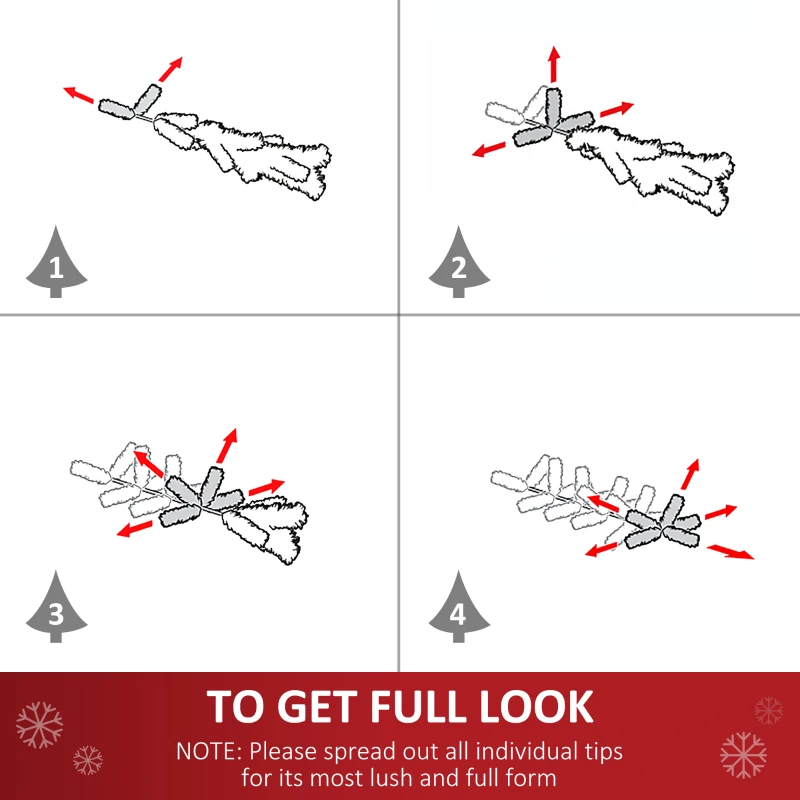 HOMCOM 6ft Green Christmas Tree Artificial Xmas Holidays Party with Decoration Ornament