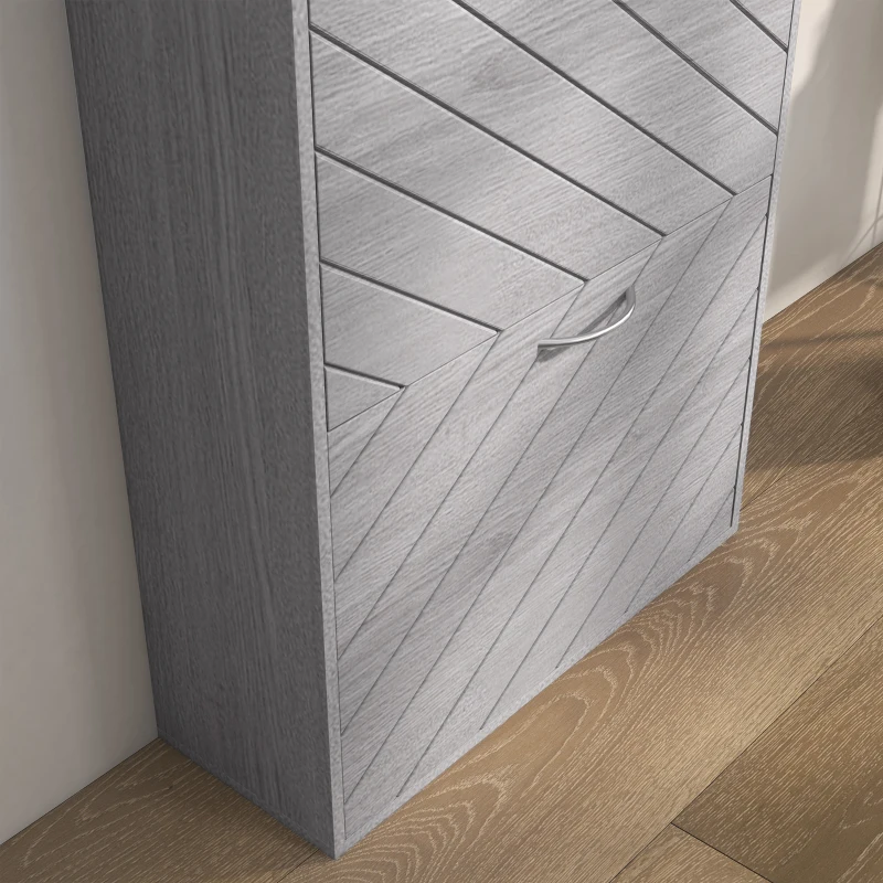 HOMCOM Shoe Storage Cabinet with 3 Flip Drawers, Narrow and Slim, 12 Pair of Shoes Organizer for Hallway, Entryway