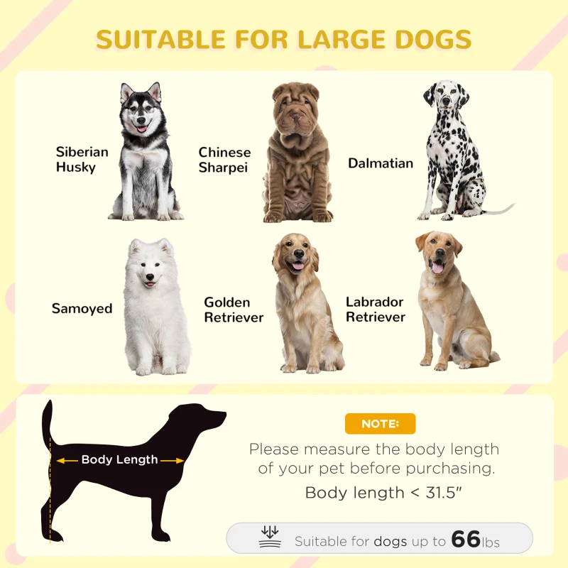 PawHut Cabin-Style Wooden Dog House for Large Dogs with Openable Roof & Giant Window, Yellow