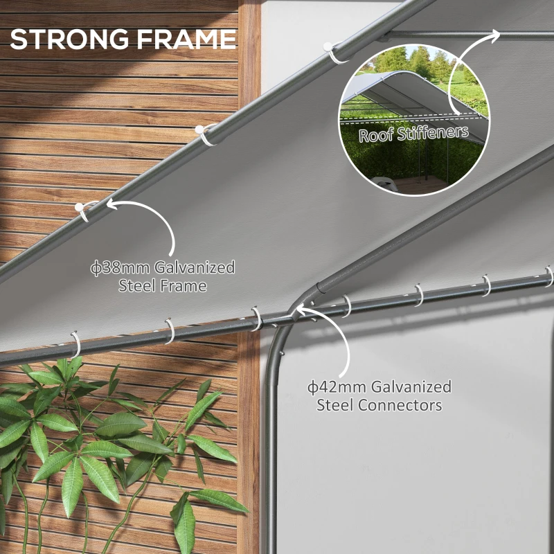 Outsunny 19' x 19.5' Carport, Portable Garage and Patio Canopy Tent, Anti-UV Cover for Car, Truck, Boat, Catering, Wedding