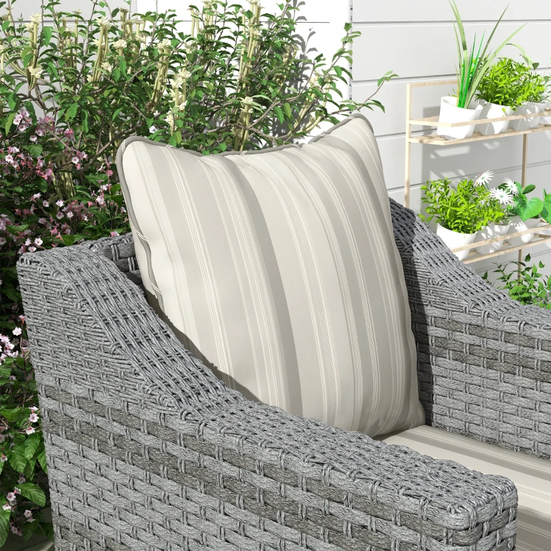Outsunny Seat Cushion Back Pillows Replacement Set of 2, Patio Chair Cushions Set for Indoor Outdoor, Grey