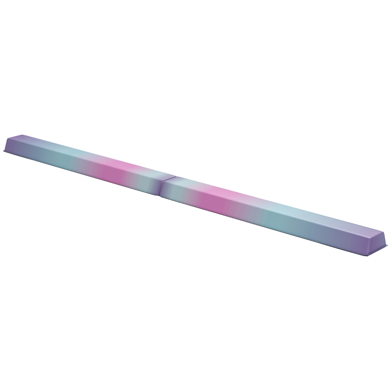 Soozier 7ft Folding Balance Beam, Gymnastics Equipment with Anti-Slip Bottom for Kids Home Training, Multicolour