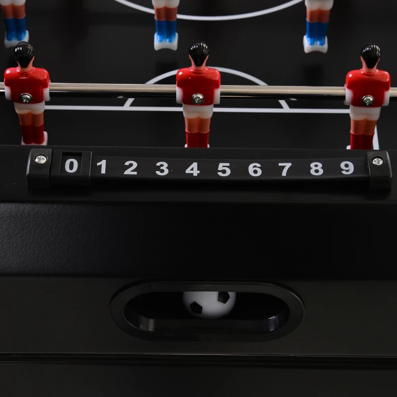 Outsunny 68QT Patio Cooler Ice Chest with Foosball Table Top, Portable Poolside Party Bar Cold Drink Rolling Cart on Wheels with Tray Shelf