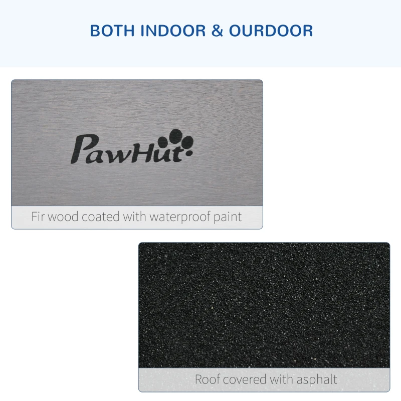 PawHut 71" Bird Cage Large Mobile Wooden Aviary for Canary Cockatiel with Wheel Perch Nest Ladder Slide-out Tray for Indoor Outdoor Dark Grey