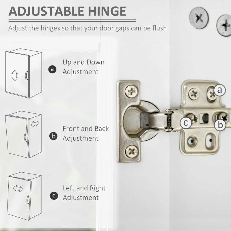 HOMCOM Sideboard Buffet, Kitchen Cabinet, Coffee Bar Cabinet with Glass Doors, Drawers and Adjustable Shelves, White