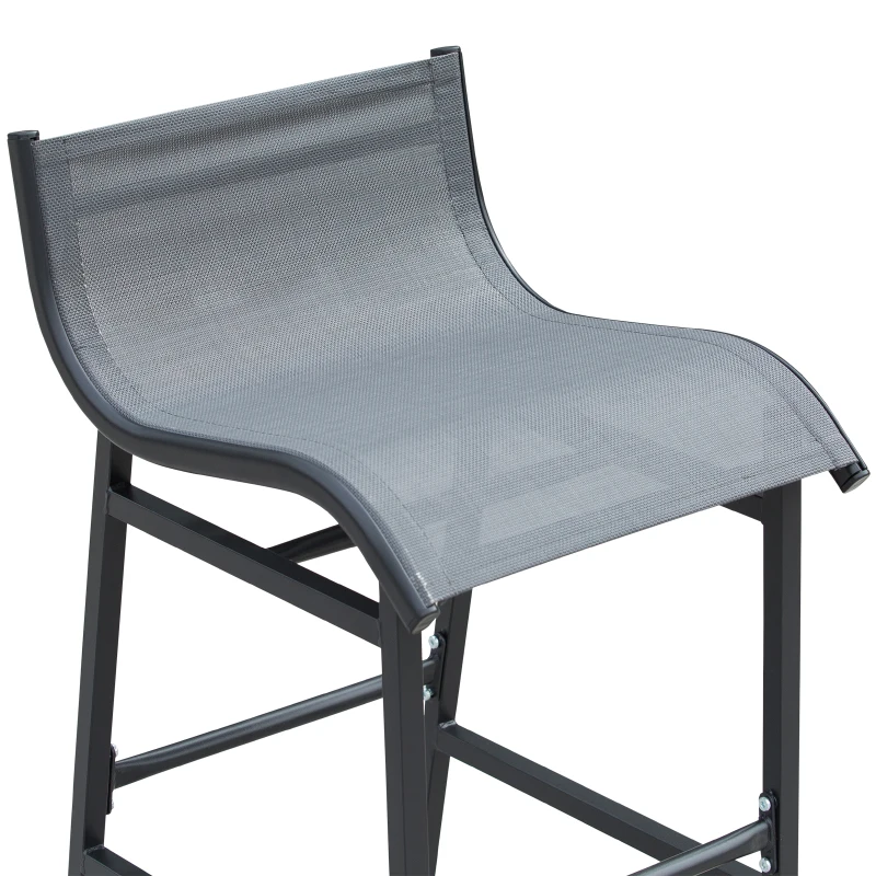 Outsunny 3 Piece Bar Height Outdoor Bistro Set for 2, Charcoal Gray