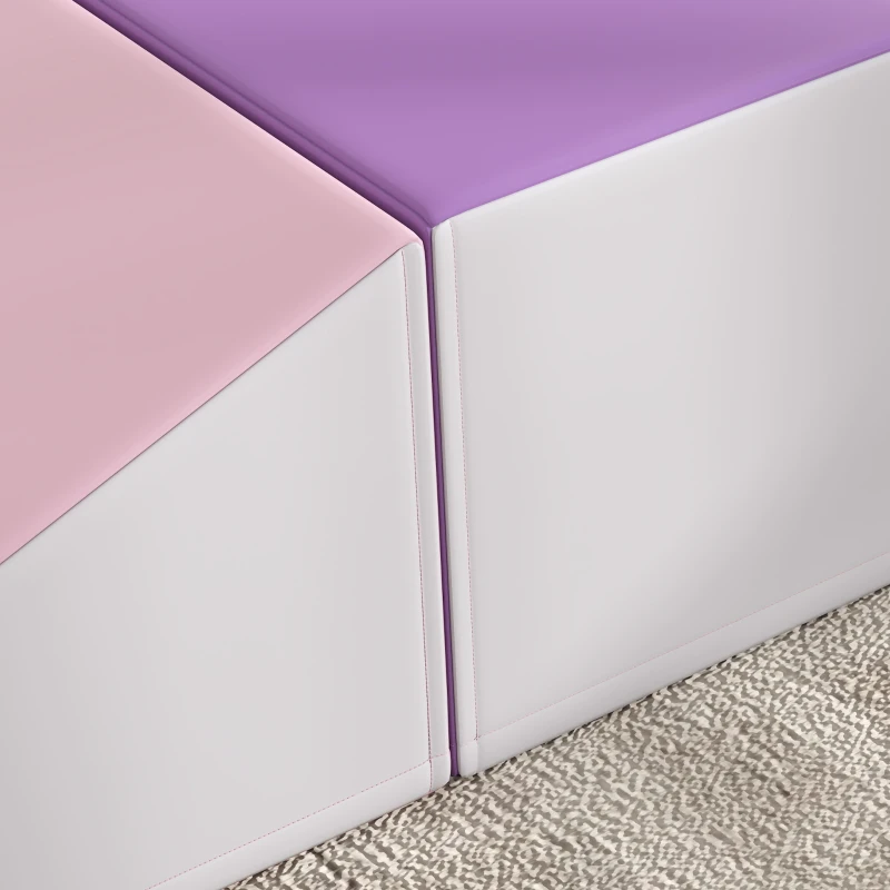 Soozier 2-Piece Climb and Crawl Activity Soft Play Set, for Toddler Preschooler Babies Indoor, Purple