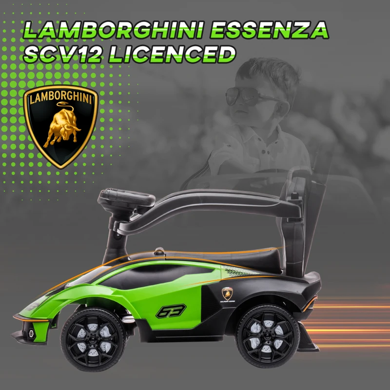 Aosom Toddler Push Car, Lamborghini Stroller Walking Car Age for 1-3, Green