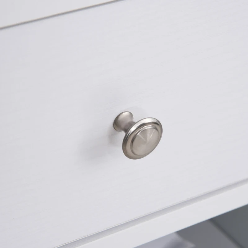 Vinsetto Printer Stand Desk Side File Cabinet, Rolling Cart with Wheels, Adjustable Shelf, Drawer, CPU Stand, White