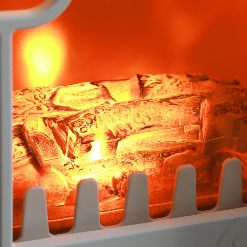 HOMCOM Freestanding Electric Fireplace Stove Heater with Overheat Protection and Realistic Flame Effect, 750W/1500W, White