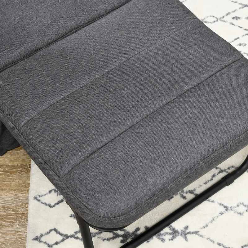 HOMCOM Folding Sofa Bed, 4-in-1 Multi-Function Sleeper Chair Bed Ottoman with Adjustable Backrest, Pillow, Side Pocket for Home Office, Bedroom, Living Room, Charcoal Gray