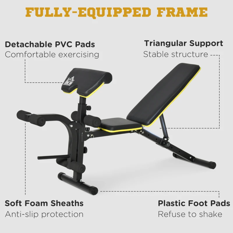 Soozier Adjustable Sit-Up Dumbbell Bench Multi-Functional Purpose Hyper Extension Bench With Adjustable Seat and Back Angle