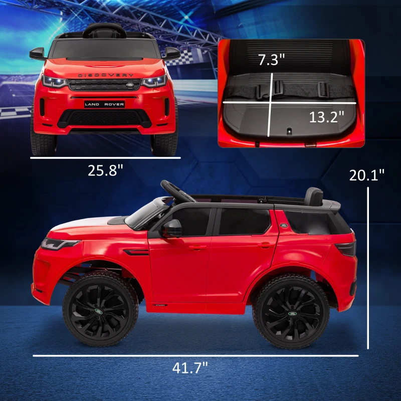 Qaba Land Rover Discovery Sport Licensed 12V Kids Ride on Car with Remote Control Soft Start, LED Lights, Red