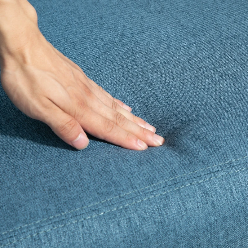 HOMCOM Fabric Recliner Armchair Manual Home Theater Seating Single Reclining Sofa Chair with Padded Seat for Living Room, Blue