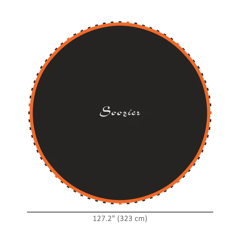 Soozier Trampoline Mat Replacement with Spring Pull Tool and 72 V-Hooks, Fits 12ft Trampoline, Using 5.5" Springs, Orange