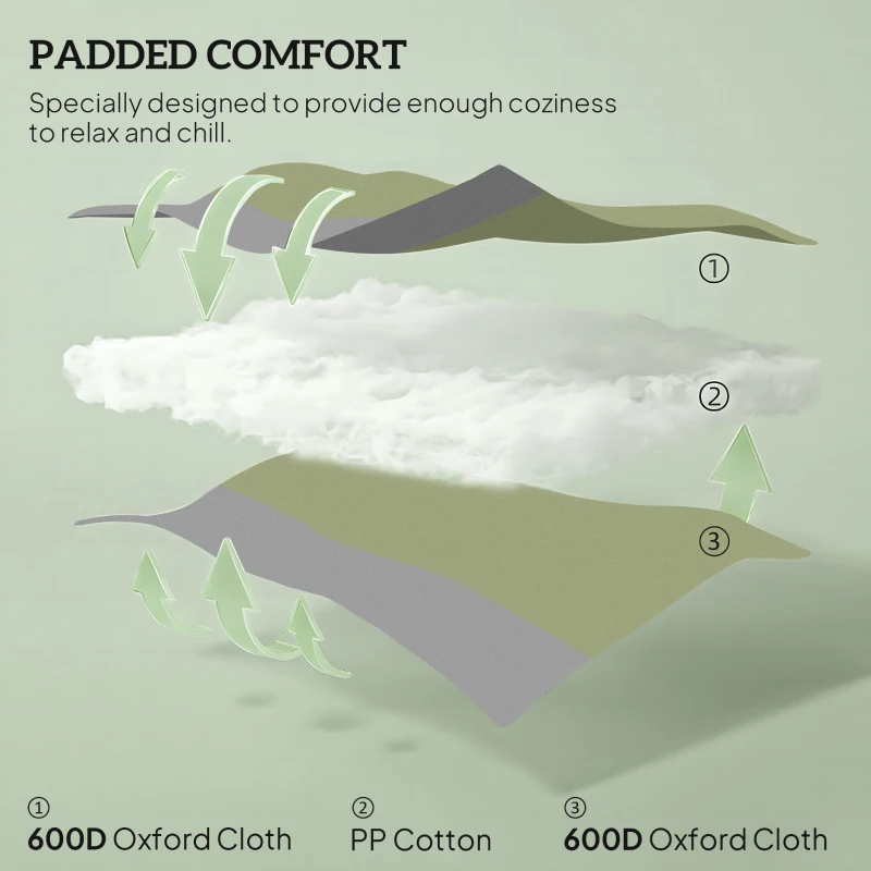 Outsunny Outdoor Rocking Chairs Set of 2, Folding Rocking Chair Set, 400 lbs. Capacity, Wide Seat, Padded High Back, Dark Green