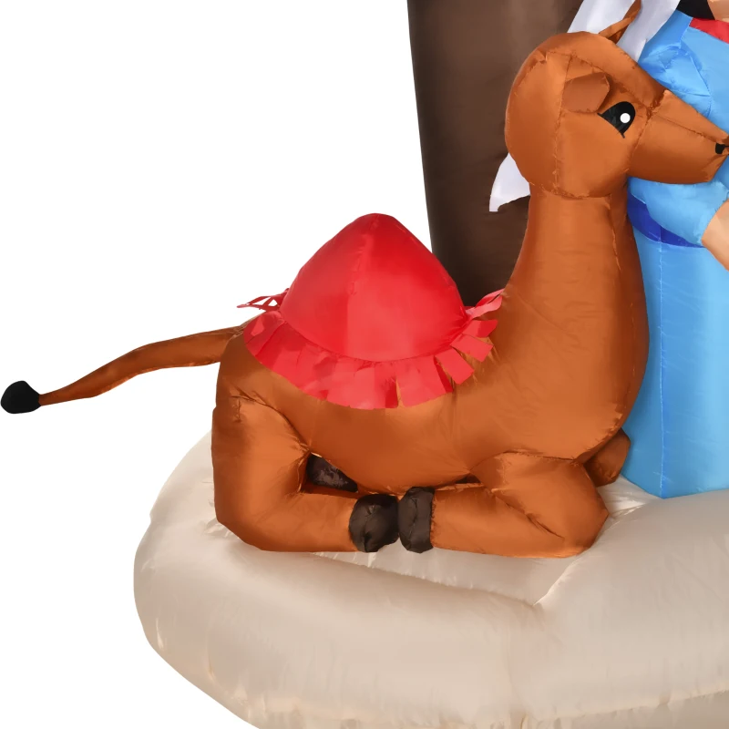 HOMCOM 6' Christmas Inflatable Nativity Scene, Outdoor Blow-Up Yard Decoration with LED Lights Display