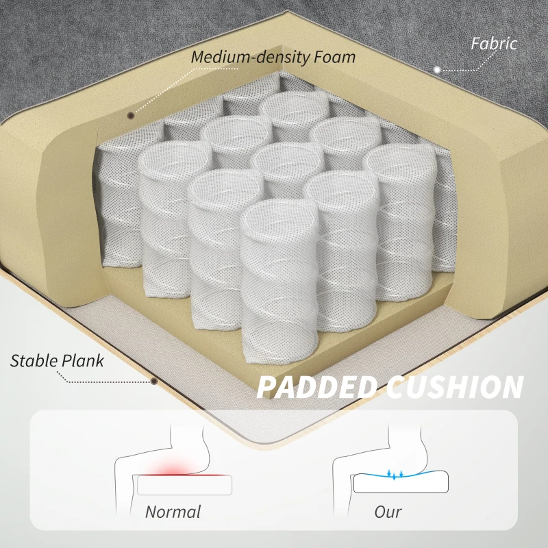 HOMCOM Executive Office Chair, Desk Chair with Flip-up Armrest, Diamond Fabric Computer Chair for Home Office, Charcoal Gray