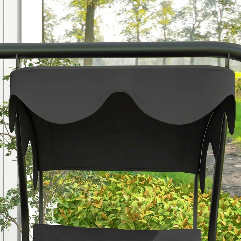 Outsunny 84A-052 Series 2-Seater Swing Canopy Replacement Top Cover, Black