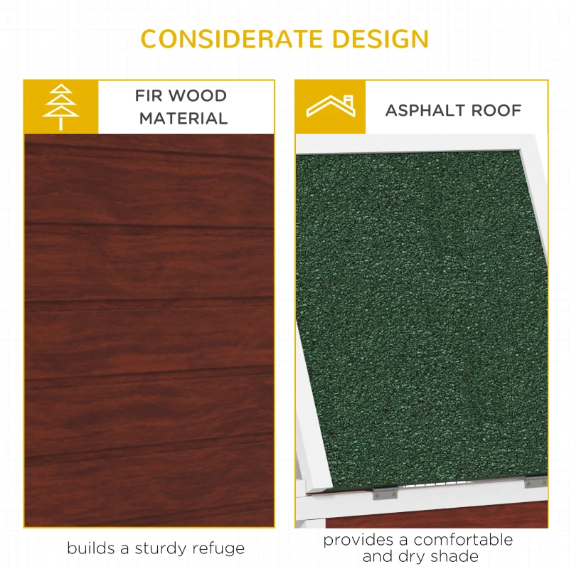 PawHut 64" Wooden Outdoor Rabbit Hutch Playpen Tortoise House Habitat with Run and Enclosed Cover