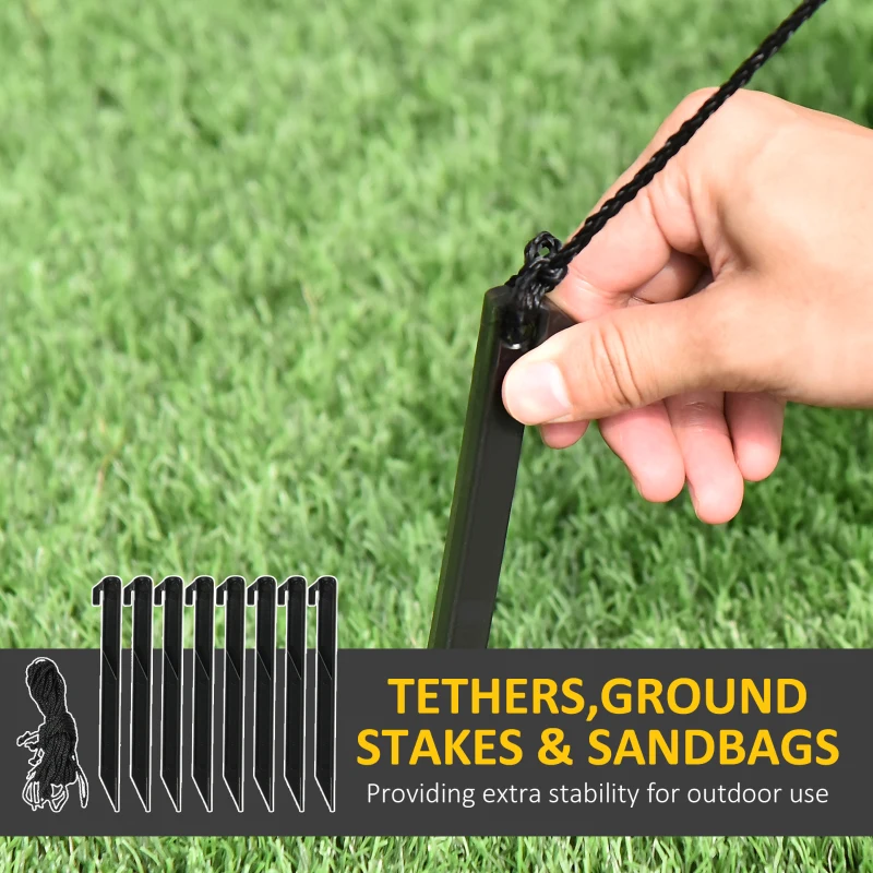 HOMCOM 118" Giant Christmas Inflatables Candy Castle with Flashing Light