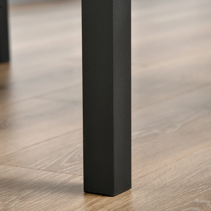 HOMCOM 3 Piece Pub Table and Chairs, Small Kitchen Table and Chairs, Square Dining Table with 2 Stools, Walnut and Black