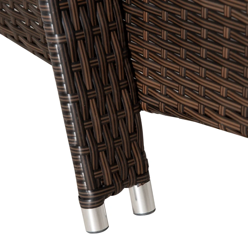 Outsunny Wicker Outdoor Chaise Lounge Chair Set of 3 with Side Table, 5-Level Adjustable Backrest PE Rattan Pool Lounge Chair with Wheels, Cushion & Headrest, Brown and Gray