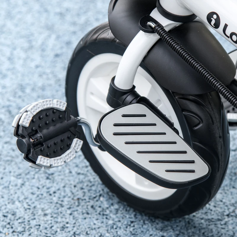 Qaba 6 in 1 Toddler Tricycle with Parent Push Handle, Canopy, Storage Baskets, Cupholder, Red