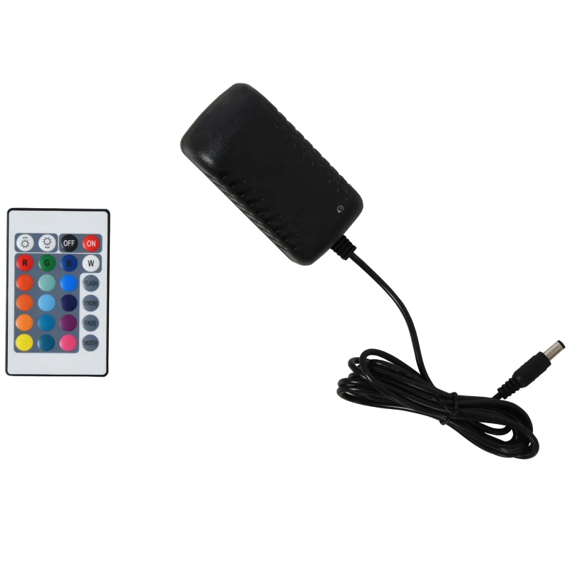 HOMCOM Lighted TV Stand for TVs up to 75", TV Cabinet with Storage for Living Room, High Gloss White