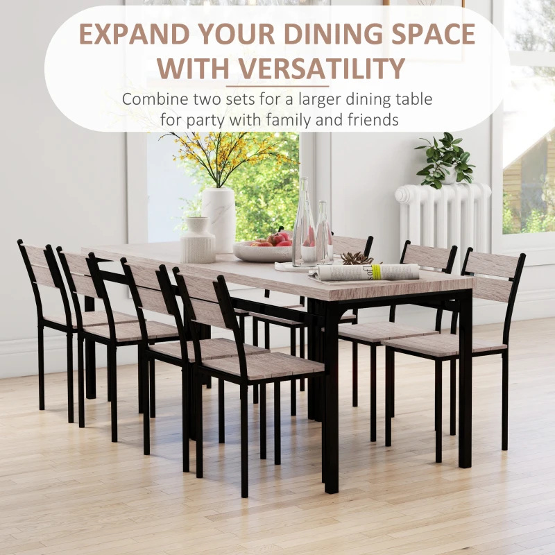 HOMCOM 5 Piece Dining Table Set for 4, Modern Kitchen Table and Chairs, Dining Room Set for Breakfast Nook, Small Space, Apartment, Space Saving