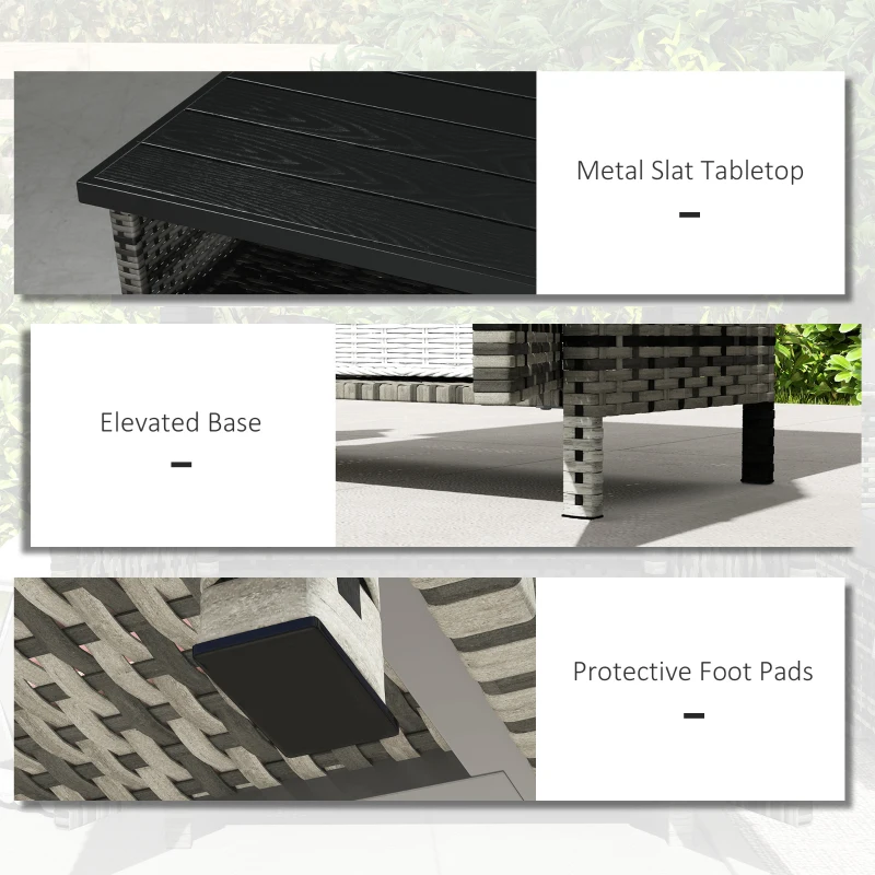 Outsunny Wicker Outdoor Storage Cabinet with Two Doors and Shelf for Outdoor Pool Towel Storage, Mixed Gray