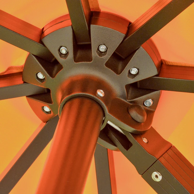 Outsunny 9.8x9.8ft Cantilever Umbrella Rotatable Square Top Market Parasol with 4 Adjustable Angle for Backyard Patio Outdoor Area Orange